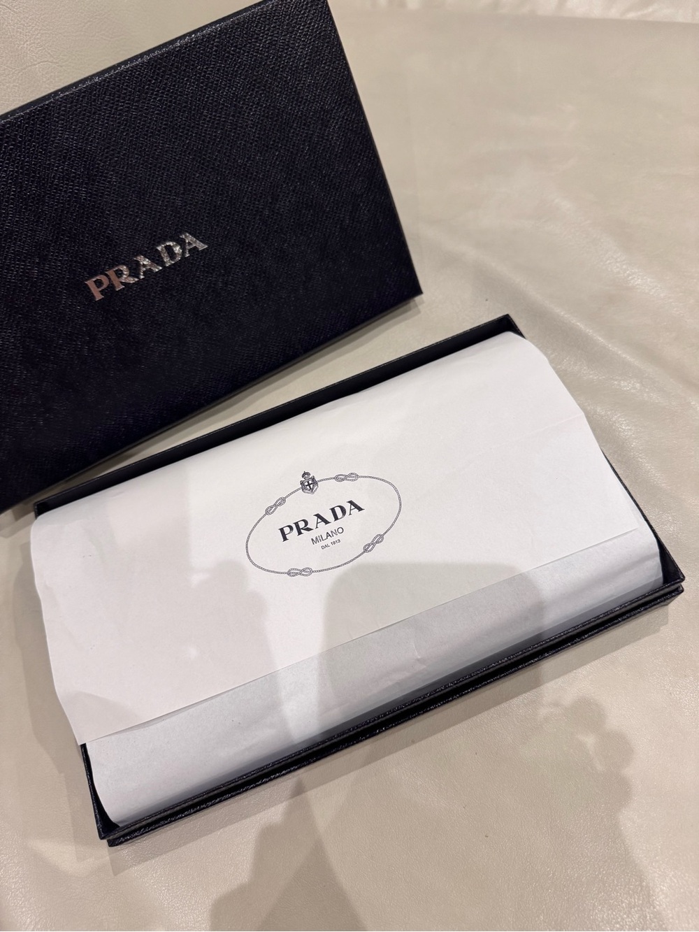 [Authentic] Prada Black Saffiano Leather Wallet on Chain with Gold Hardware - Picture 14 of 15